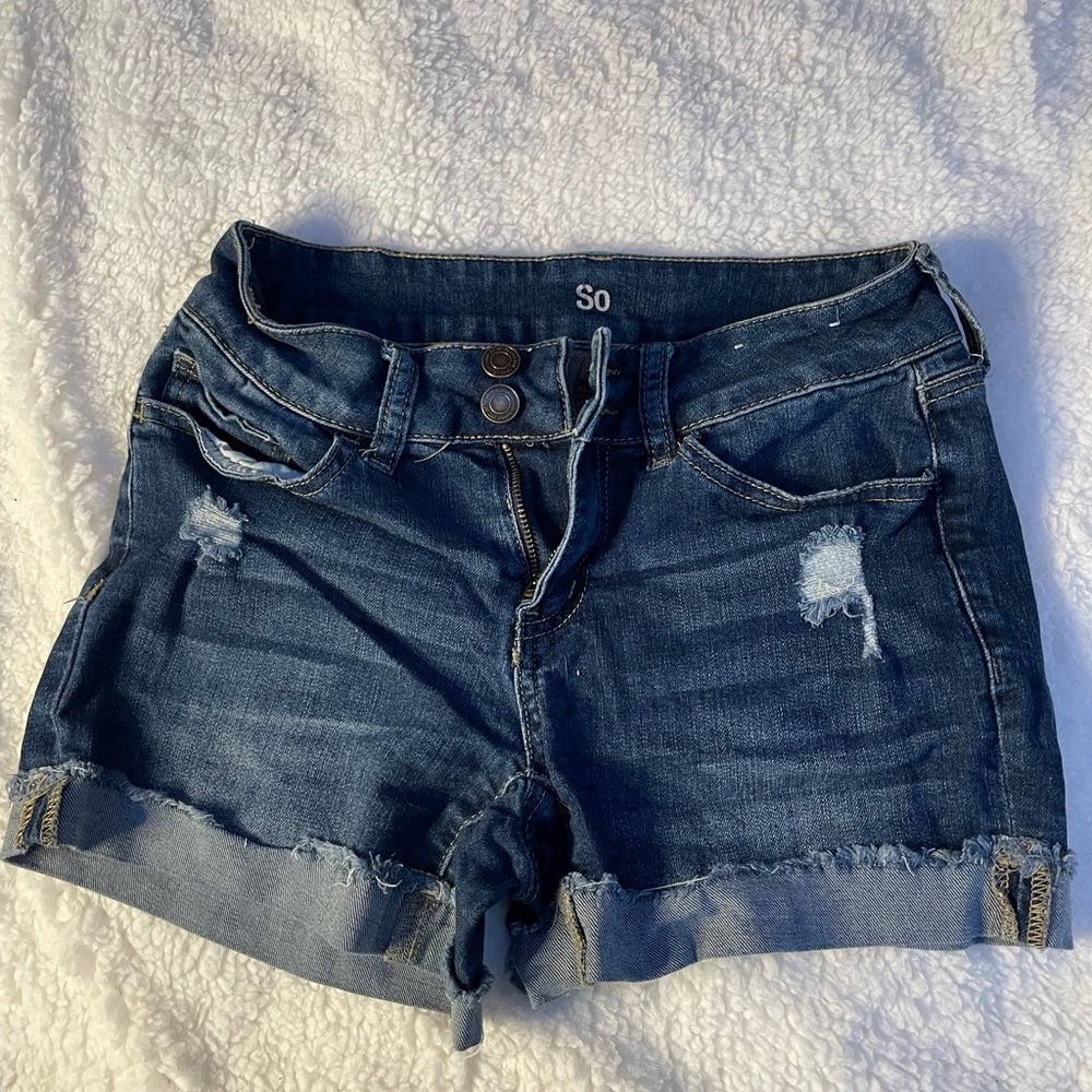 Dark blue jean shorts